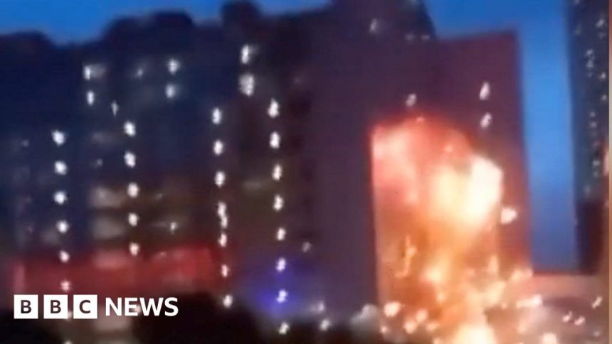 Watch: Huge blast as drone explodes in Moscow