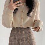 Multi-knit plain cardigan