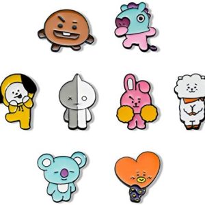 KPOP Army Brooch Set 8 pcs Army Bangtan Boys Cute Enamel Lapel Pin for Children Women Clothing Backpack Decoration Gift