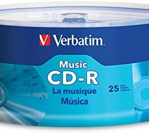 Verbatim Music CD-R 80 Minute 700 MB Blank Recordable Audio Discs 25pk Spindle