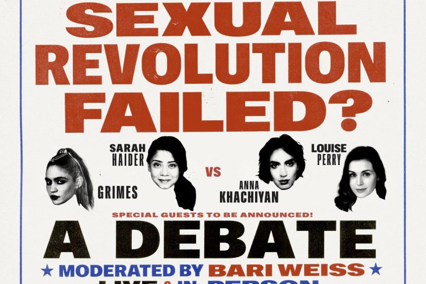 Grimes taking part in ‘Has The Sexual Revolution Failed?’ live debate, moderated by Bari Weiss