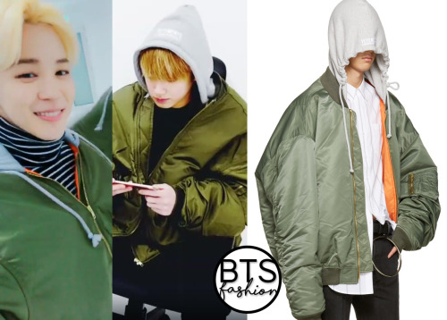 Jimin and Jungkook | 2017Vetements Oversized Bomber Jacket:  …