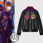 Taehyung | 170224 Embroidered Leather Bomber Jacket • Gucci •…