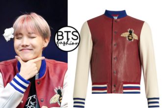 J-Hope | Signing session | 170224 GUCCI Contrast Color Sleeve Leather Bomber Jacket