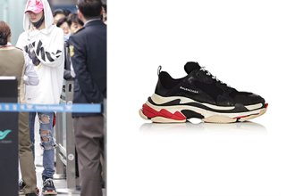 Mark wears Balenciaga Triple S sneakers