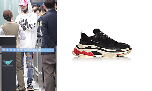 Mark wears Balenciaga Triple S sneakers