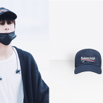 Hyungwon wears a Balenciaga 2017 hat