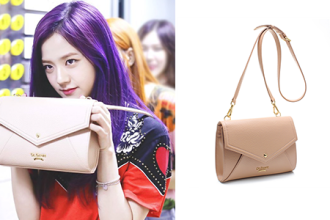 Jisoo wears the St. Scott London Love Letter Crossbody Bag