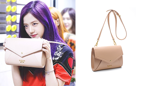 Jisoo wears the St. Scott London Love Letter Crossbody Bag