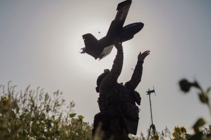 A Drone’s View Behind Russian Lines: Cratered Fields and Charred Armor