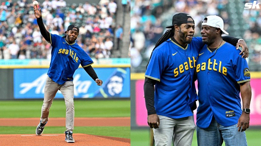 ,000,000 Super Bowl champion Richard Sherman throws out ceremonial first pitch at Seattle Mariners game