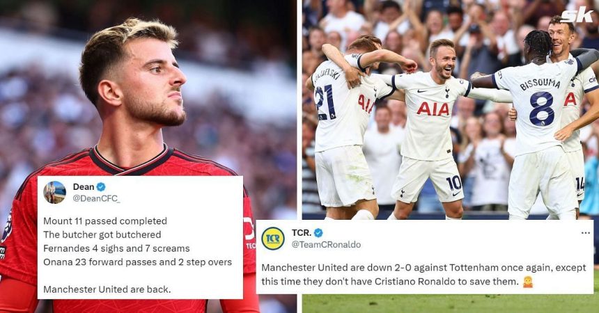 “They don’t have Cristiano Ronaldo to save them” – Twitter explodes as Manchester United suffer 2-0 loss against Tottenham 