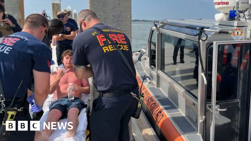 Florida: Man rescued from partially sunken boat after 35 hours at sea