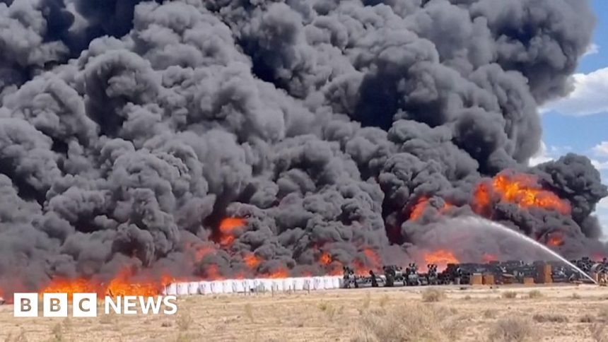 Huge fire at New Mexico recycling facility triggers health warning