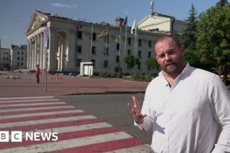 Chernihiv: At the scene of missile strike on Ukrainian theatre