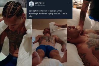 “Boiling himself down” – Social media erupts after boxer’s pulse checked in ‘unhealthy’ weight-cut video