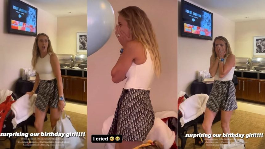 “I cried” – Brittany Mahomes gets emotional as Kayla Nicole and girls crew throw surprise birthday party