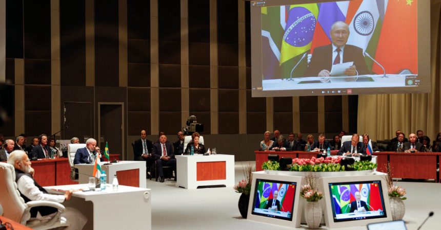 Putin Again Blames West for Ukraine War In Speech to BRICS Summit