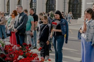 After Prigozhin’s Death, Mourners Gather at Wagner Memorial in Moscow