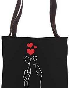 Finger Heart Korean K-Pop Fan K-Drama Oppa Lover Tote Bag