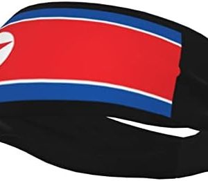 Flag of North Korea Headband Fitness Workout Elastic Hair Band