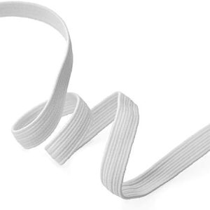 Joyce Trim 1/4″ (6mm) Premium Quality Elastic Stretch Flat Band Trim, Mask Band Trim by 5-Yards, Made in Korea, SP-2715 (White)