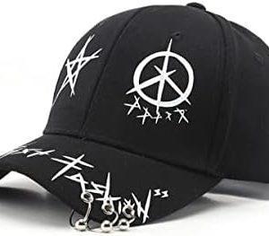 Unisex Graffiti Baseball Cap, K-pop Boys Outdoor Snapback Hat，Black White Hiphop Hat, Dad Hat, Trucker hat for Men Women