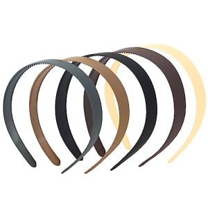 Drnytunk Unisex Hair Band 5Pcs Plastic Headband Wide Head Bands Combing Hairbands Wavy Outdoor Sports Headbands for Men’s Hair Band Hoop Clips Women Accessories Non Slip Head Band Headwear(Natural Color)