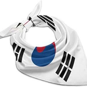 Calculay South Korean Flag Bandana Turban Headband Head Wrap Square Wristband Decorative Hair Accessories 25″x25″