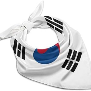 Calculay South Korean Flag Bandana Turban Headband Head Wrap Square Wristband Decorative Hair Accessories 25″x25″