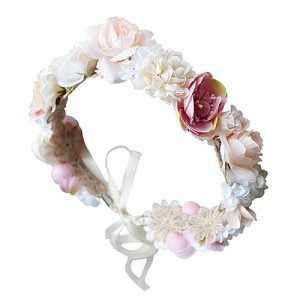 FRCOLOR Handmade Adjustable Flower Hair Ties for Floral Headdress Hair Wreath Flower Garland Floral Headband Floral Wreath Hair Ring The Photo Korean Bride Hair Ties