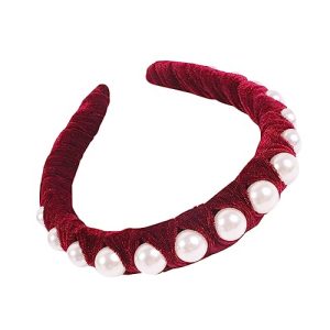 FRCOLOR 1pc hair accessory for girls braided headband sponge hair band pearl hair hoop pearl headdress pearl hair band to weave headgear South Korea liner Miss hair accessories