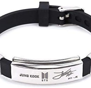 Frienemy Presents Stainless Steel Silicon Wristband Bangtan Boys Unisex Bracelet Jungkook Jimin V Suga Jin J-Hope Rap Monster Wristband Wristlet #Frienemy-082