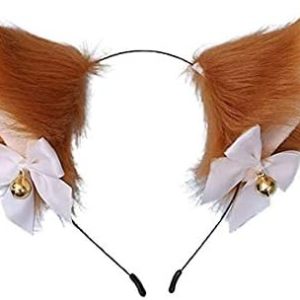 Cute Animal Anime Rabbit Cat Fox Fur Ear Headband, Hair Hoops Cosplay Hairband