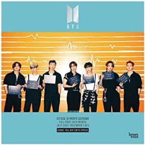 BTS OFFICIAL | 2023 12 x 24 Inch 18 Months Monthly Square Wall Calendar | Foil Stamped Cover | July 2022 – December 2023 | BrownTrout | K-Pop Bangtan Boys Music