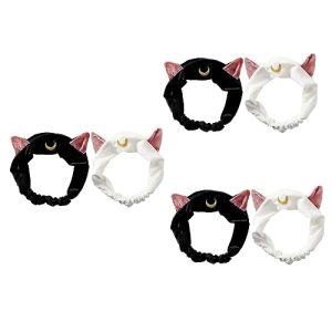 FOMIYES 6 pcs cat ears headband elastic headband girls headbands facial hair bands headband for washing face cat ear headband home elastic hairband Japanese and Korean accessories flannel