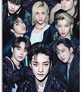 ChezMax Stray Kids Korean Boy Band Kpop Poster Canvas Art Poster and Wall Art Picture Print Modern Family Bedroom Decor Posters 12x18inch(30x45cm)