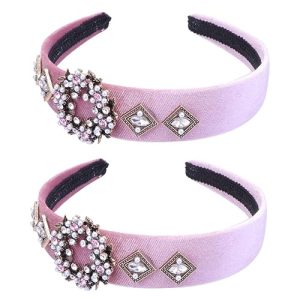 FOMIYES 2 pcs hair jewels for women head scarf headband vintage hair bands pearl headband Fashion Hair Hoop Rhinestone Hair Hoop Korean version headgear South Korea Light board girl