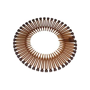 Full Circular Stretch Comb Headbands, Korean Hair Comb, Hair Band Plastic Full Circle Stretch Diamond Flexible Comb Teeth Headband(coffee)