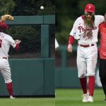 What happened to Brandon Marsh? Phillies outfielder leaves game early with injury after slamming into centerfield wall