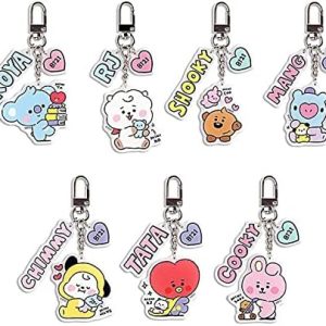 G-Ahora 7 Pcs Kpop Army Keychain Cartoon Army Keychain Gift for Army Fans