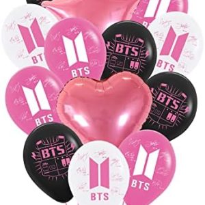 BTS Balloons, 12″ BTS Theme Latex Balloon for Kids Baby Shower Birthday Party Supplies Decorations,BTS Boy Combination Balloons, Dance Party Balloons,BTS Combination Signature Balloons, Birthday Party Supplies And Decorations