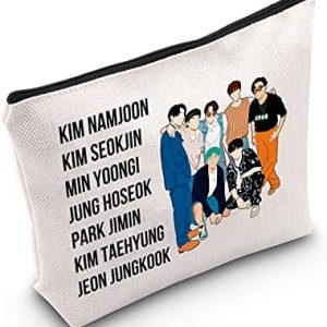 LEVLO Korean Group Army Cosmetic Make Up Bag K-pop Army Members Fans Gift Army Members Name Makeup Zipper Pouch Bag(Army Members Bag)