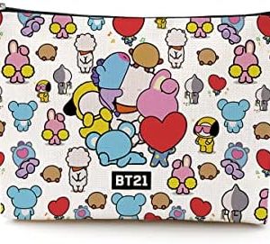 DJHUNG Funny K Pop Bangtan Boys Character Cosmetic Bag Singer Inspired Song Idea Gift Army Fans Gift Music Lover Merch Makeup Bag Pouch Friendship Gifts for Women Friends Birthday Christmas