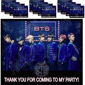 Purple Blue K Pop Stickers Bangtan Boys K-Pop Labels Party Favors Supplies Decorations Gift Bag Label Stickers ONLY 3.75″ x 4.75″ -12 South Korean Boy Band Jin Suga J-Hope RM Jimin V Jungkook