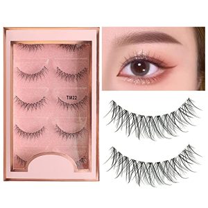 Anime Lashes Natural Look Clear Band False Eyelashes Spick Manga Wispy Lashes Faux Mink Eye Lashes Pack by DIKAYI (TM22)