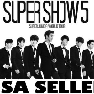 Super Junior Super Show 5 horiz b&w POSTER 34 x 23.5 Superjunior Suju Korean Kpop boy band (sent FROM USA in PVC pipe)