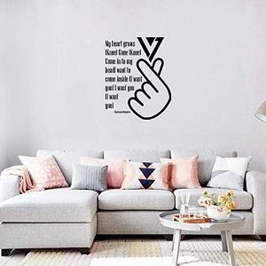 Seventeen Song KPOP Band Wall Decals Music Artist Song Lyrics Singer Dancer Korean Pop Group for Boys/Girls Art Room Music Room Studio Home Bedroom Vinyl Wall Art Decals Decoration (30×27 inch)