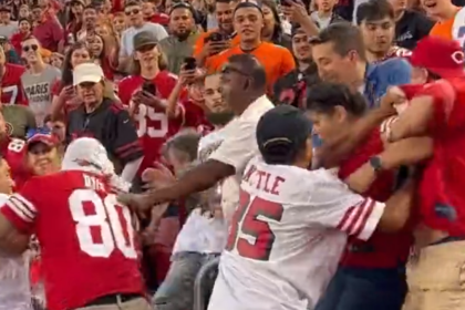 Broncos, 49ers fans brawl at preseason game