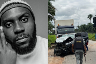 Odumodublvck shares pictures as he survives a ghastly motor accident